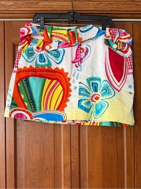 Bamboo Traders Bright Floral Print Mini Skort in Multicolor